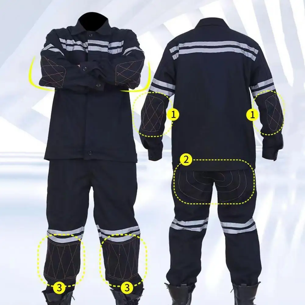 

Work Jacket Pants Set High Visibility Workwear Set with Reflective Strip Jacket Stain-resistant Pants for Miner for Working