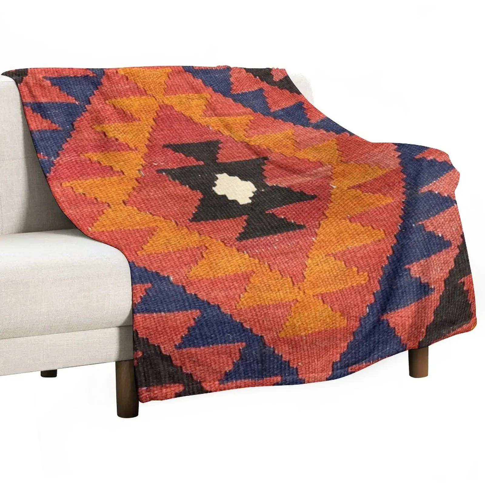 

Decorative Kilim, Navaho Weave, Woven Textile Throw Blanket Camping Retros Hairys Blankets