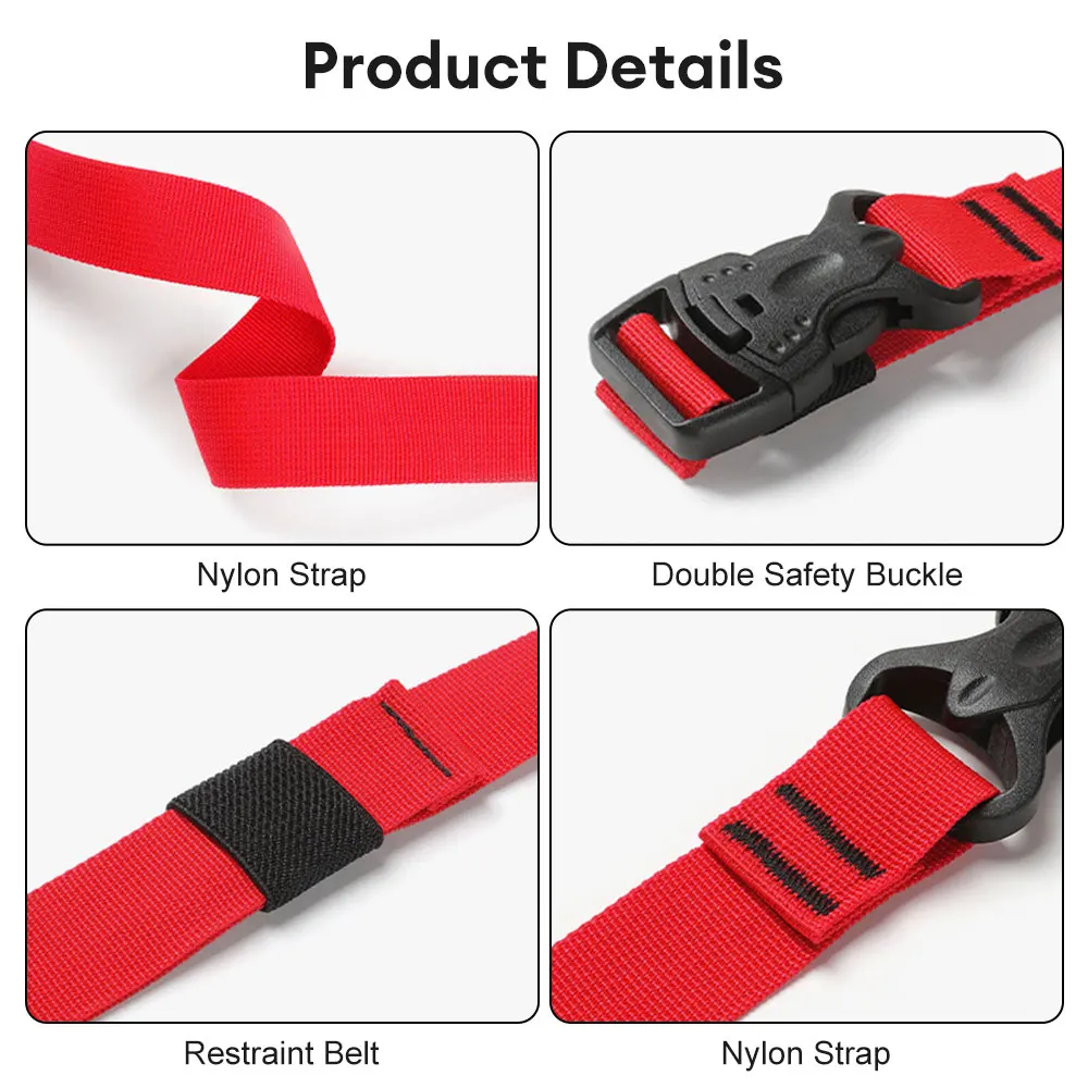 Nylon Cargo Strap Luggage Lash Belt with Buckle Camping Travel Tie-Down Belt Adjustable Luggage Packing Belt Camping Tool