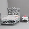 1:12 Dollhouse Mini Single/Double Bed Home Bedroom Furniture Toy Gift Living Room Furniture Model Beautiful Handmade Iron Toy 1