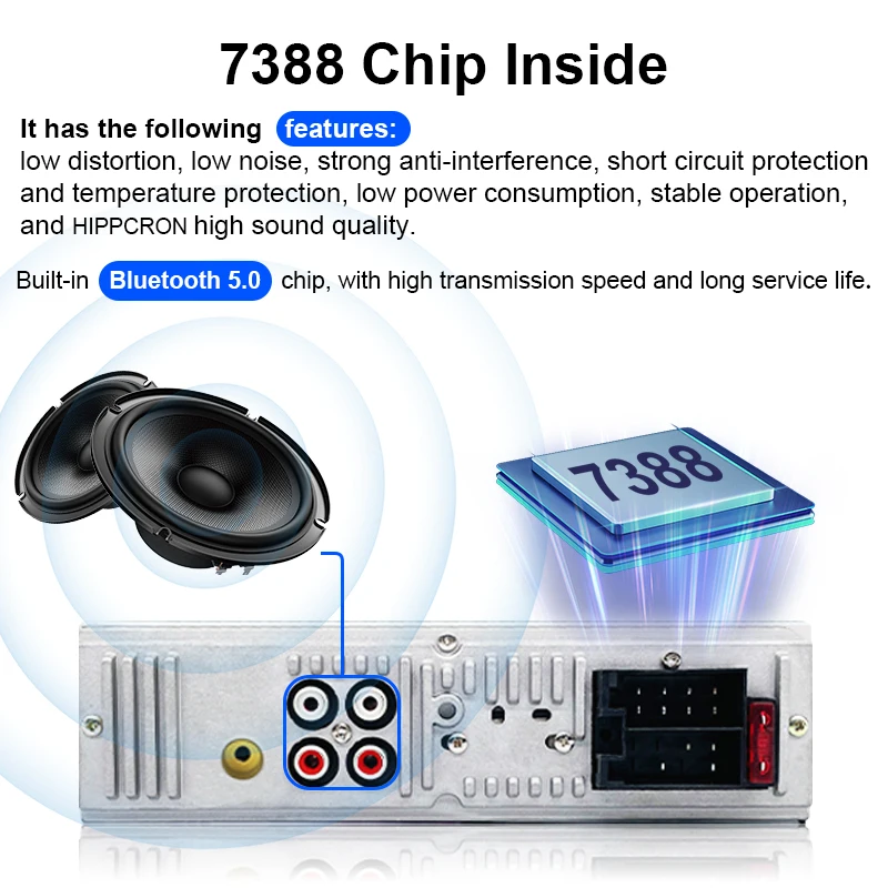 Car 1din Radio Stereo Digital Bluetooth MP3 Player FM Stereo TF Card USB AUX Inp