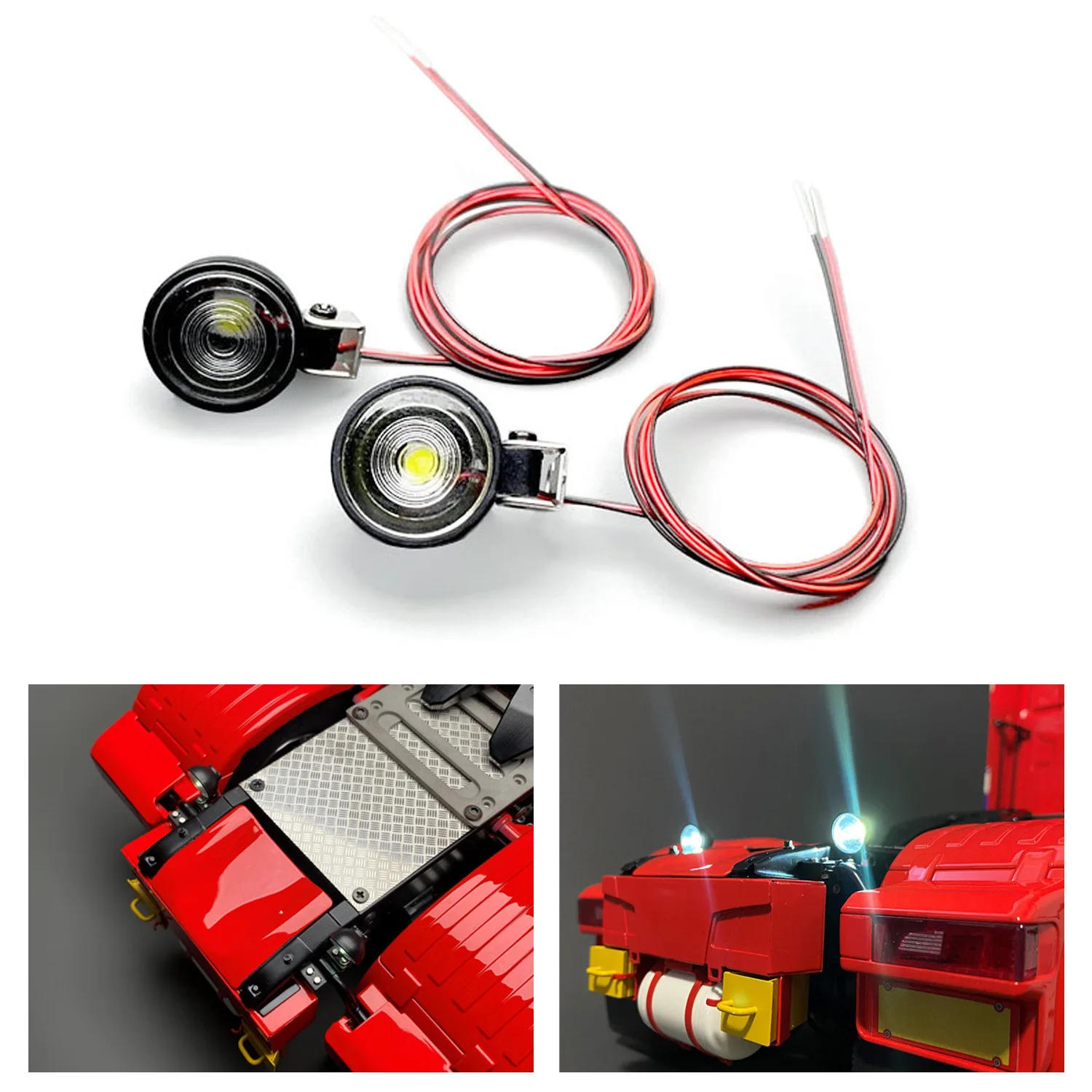 2,2V-3V LED-Scheinwerfer aus Kunststoff für Spielzeug 1/10 Crawler Auto Geländefahrzeuge DIY TAMIYA 1/14 RC Traktor LKW Modellbau