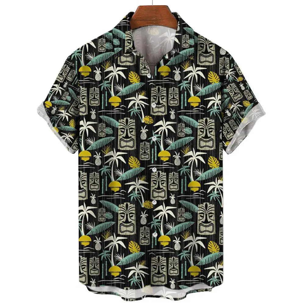 Coconut Tree Shirt For Men3d Printed Men's Hawaiian Beach Short Sleeve Casual Tops Tee Shirts Man Clothing Blouse Camisa 6