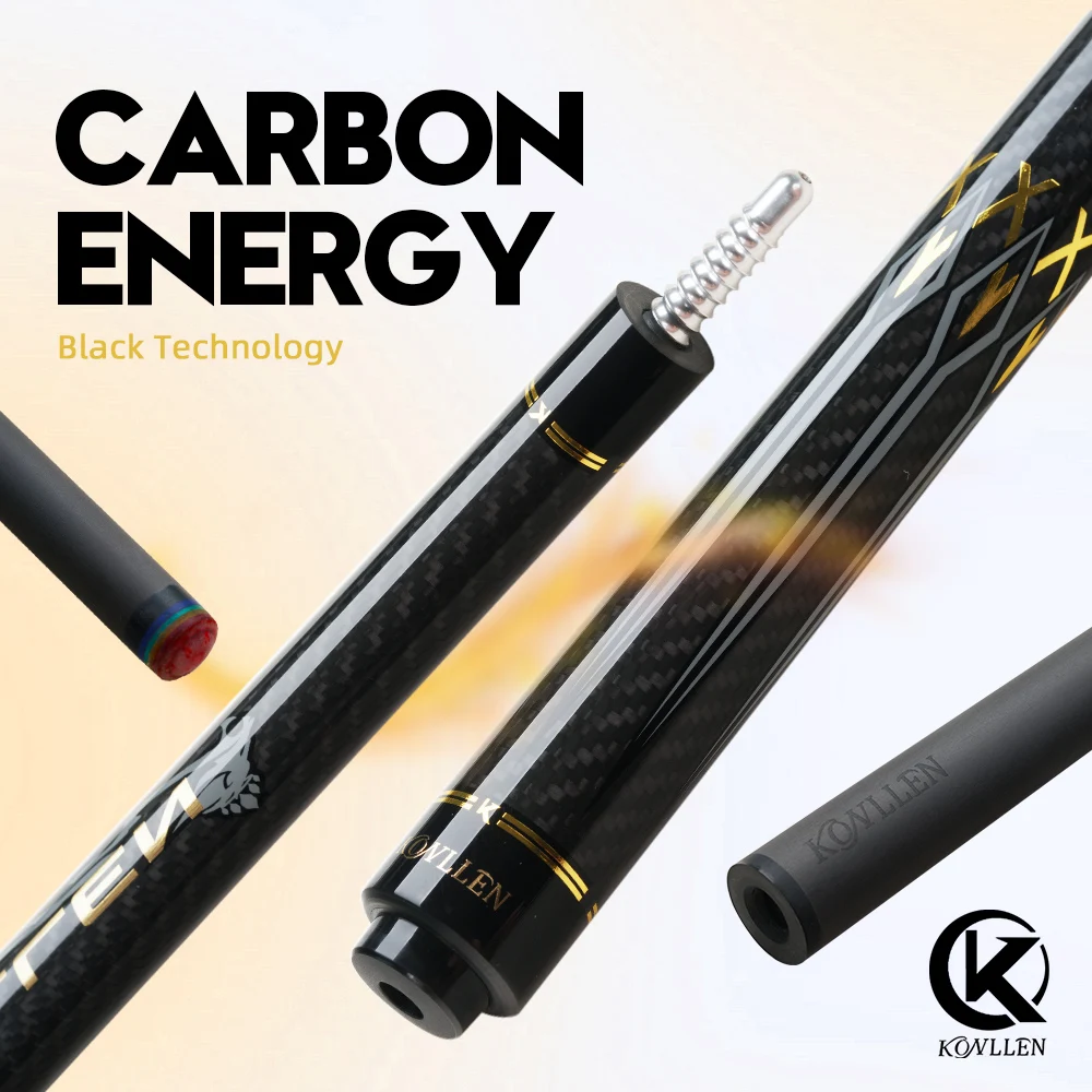 KONLLEN KL-3K Carbon FIber Pool Cue Stick 147cm 3/8*8 Radial