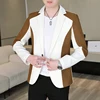 High Quality New Korean Suit Youth Casual Color Matching Coat Business Slim Fashion Handsome Single Suit Top  Blazer Masculino 1