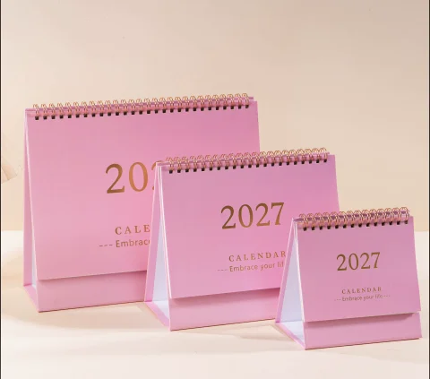 쓰기 가능한 메모 스탠딩 2027 데스크탑 책상 달력 휴대용 접이식 플립 달력 학업 플래너 사무용품