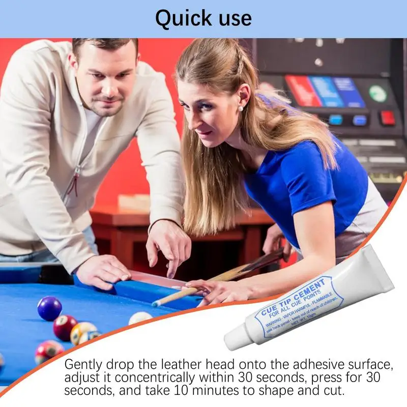 Billiard cue tip glue for cue tip repair billiard accessories quick-drying increased performance
