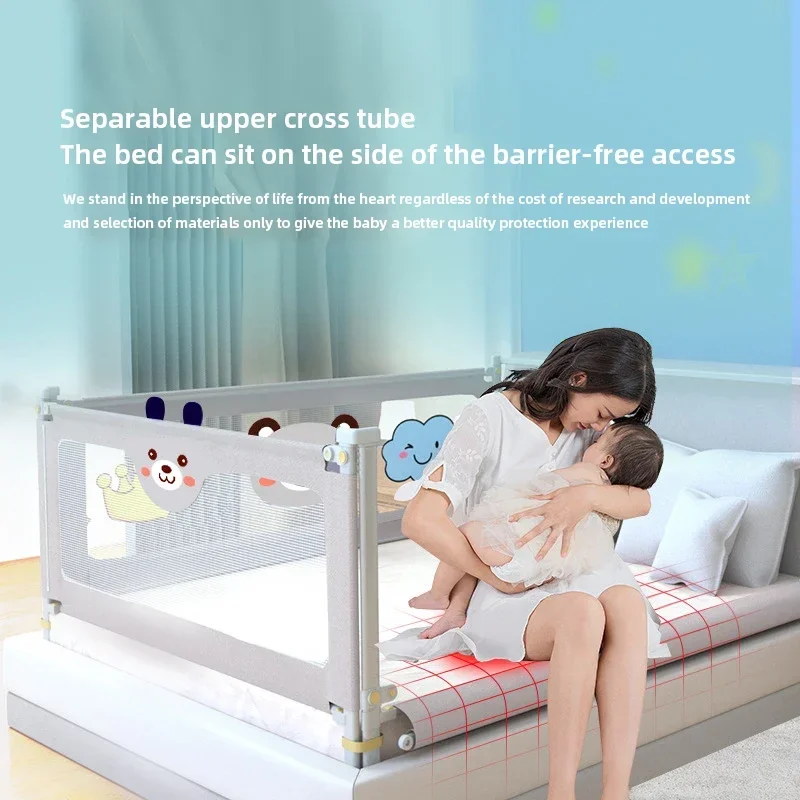 IMBABY 200CM Bed Safety Rails Liftable Bed Guardrail Portable Baby Safety Barrier Portable Crib Protector Beds Fence for Kid