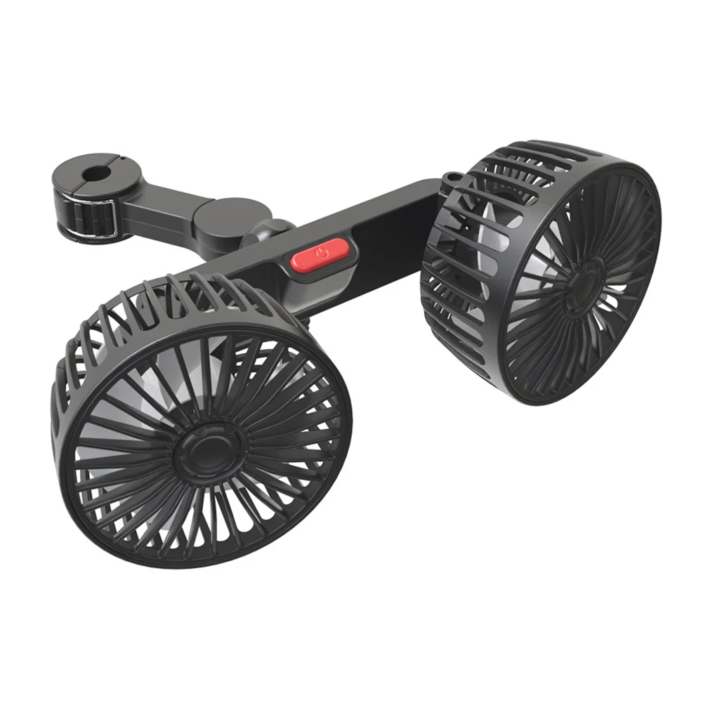 

Auto Fan Double Head 3 Gear 360-Degree Adjustable Cooling Fan Backseat Headrest Fan For Benz Truck BMW VW Tesla Accessories