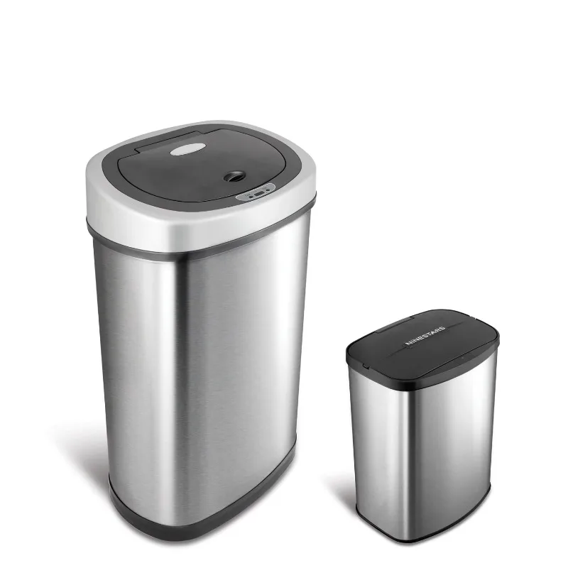 

Nine Stars 13.2 Gal Motion Sensor Trash Can Combo, Fingerprint-Resistant Stainless Steel Garbage Bin