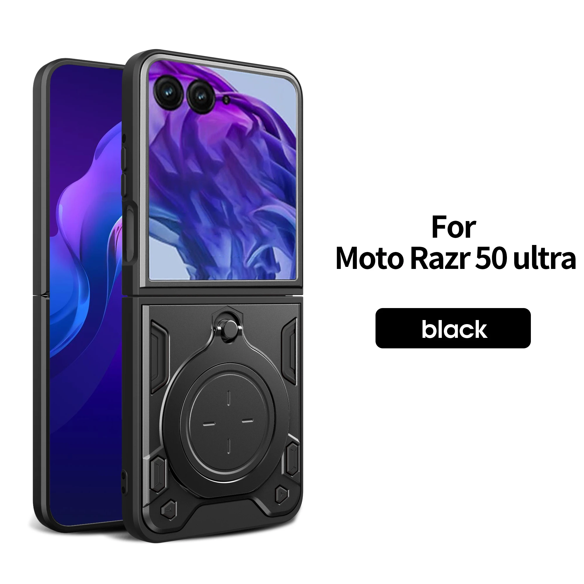 Heavy Duty Rugged Armor Phone Case with Magnetic Bracket and Sliding Camera Protection Cover