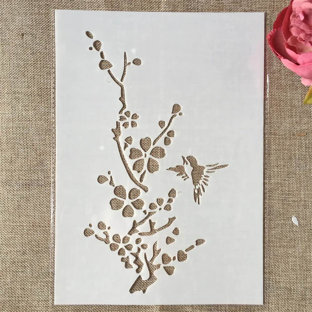 5Pcs/Lot 29cm A4 Swallow Bird Grass Bamboo DIY Layering Stencils Painting Scrapbook Coloring Embossing Album Decorative Template