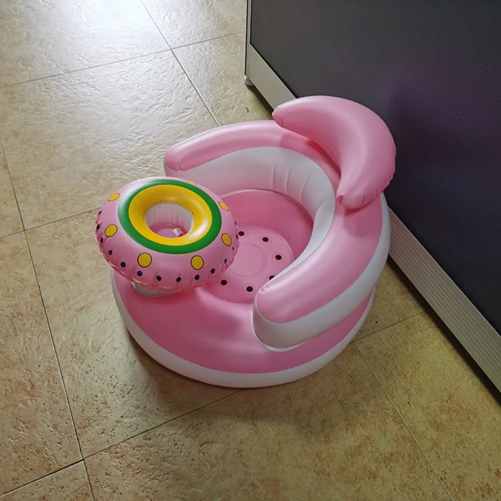 Cartoon Inflatable Baby Sofa Music Feature PVC Infant Inflatable Seating Chair Space-saving Waterproof