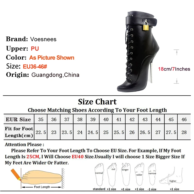 Extreme high heel 7'' Women Sexy Ballet Boots Ankle Lockable Matte PU leather Party Shoes Female Metal heel Pointed Short Boots