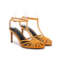 Sandales femmes 2025 Style Simple t-strap sandales pour filles femmes Sexy talon bande étroite fête chaussures de mariage été Sandalias 1