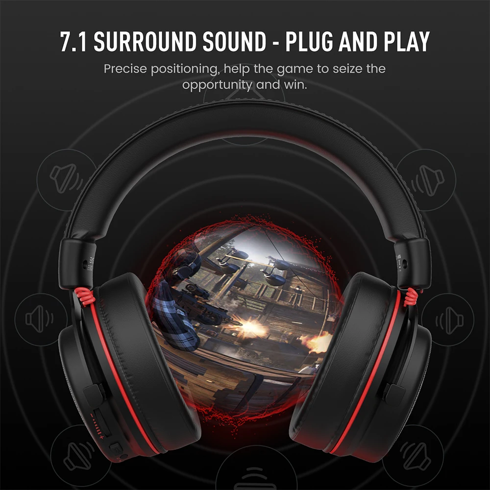 EKSA-auriculares con micrófono y cancelación de ruido para Gamer, cascos  con sonido envolvente 7,1, LED, con cable, para PC, PS4, Xbox One y  teléfonos - AliExpress