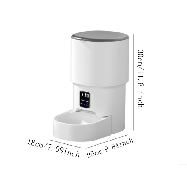 4L WIFI ปุ่มอัตโนมัติ Cat Feeder อัจฉริยะแมวและสุนัขสัตว์เลี้ยง Feeder สมาร์ทสัตว์เลี้ยงอาหารแมวสัตว์เลี้ยง Feeder (ไม่มี 5V 1A ปลั๊ก) 4