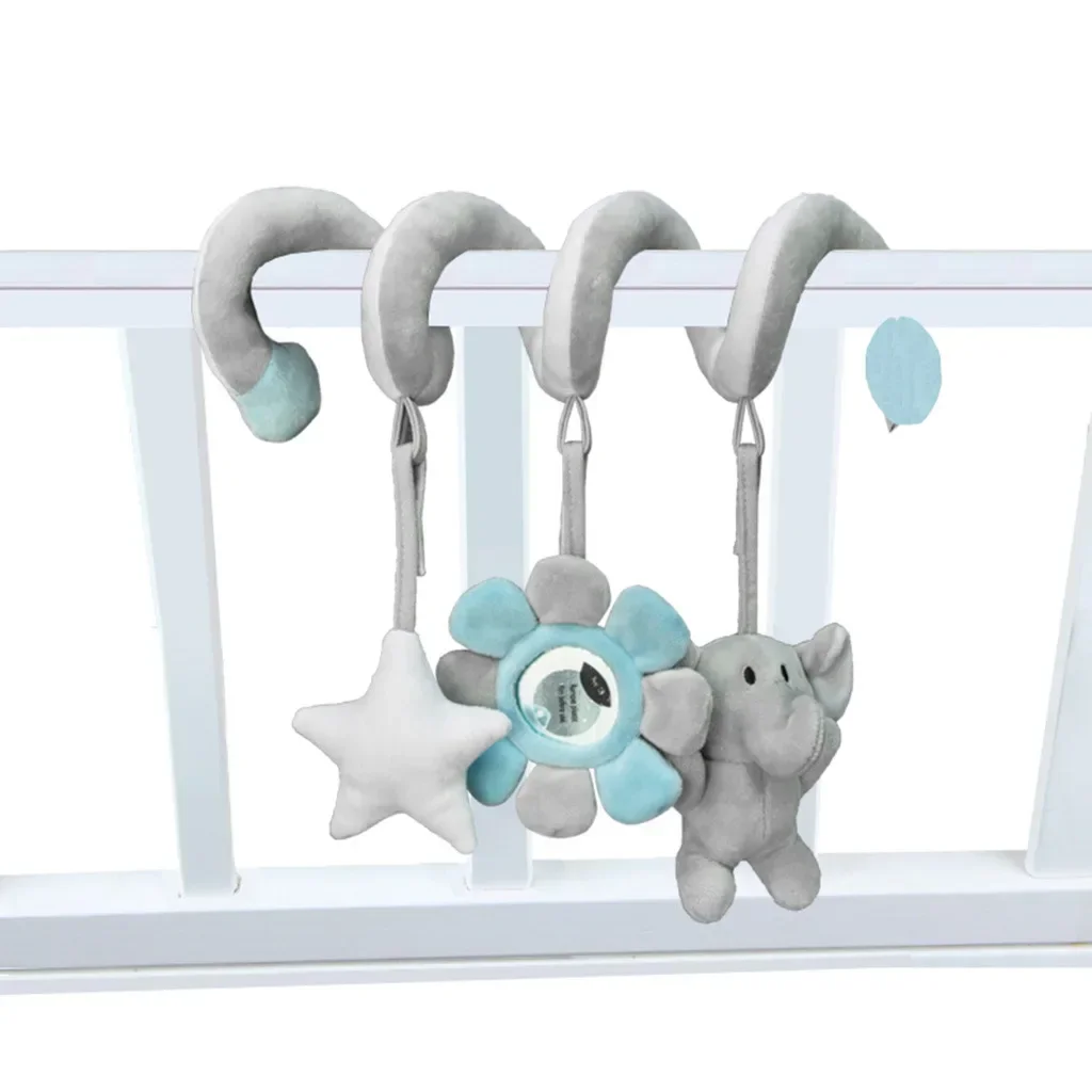 New Baby Bed Hanging Toy Hanging Spiral Rattle Cart Pendant Interactive Early Education Tool Newborn Stroller for 0-3 Years Old 2
