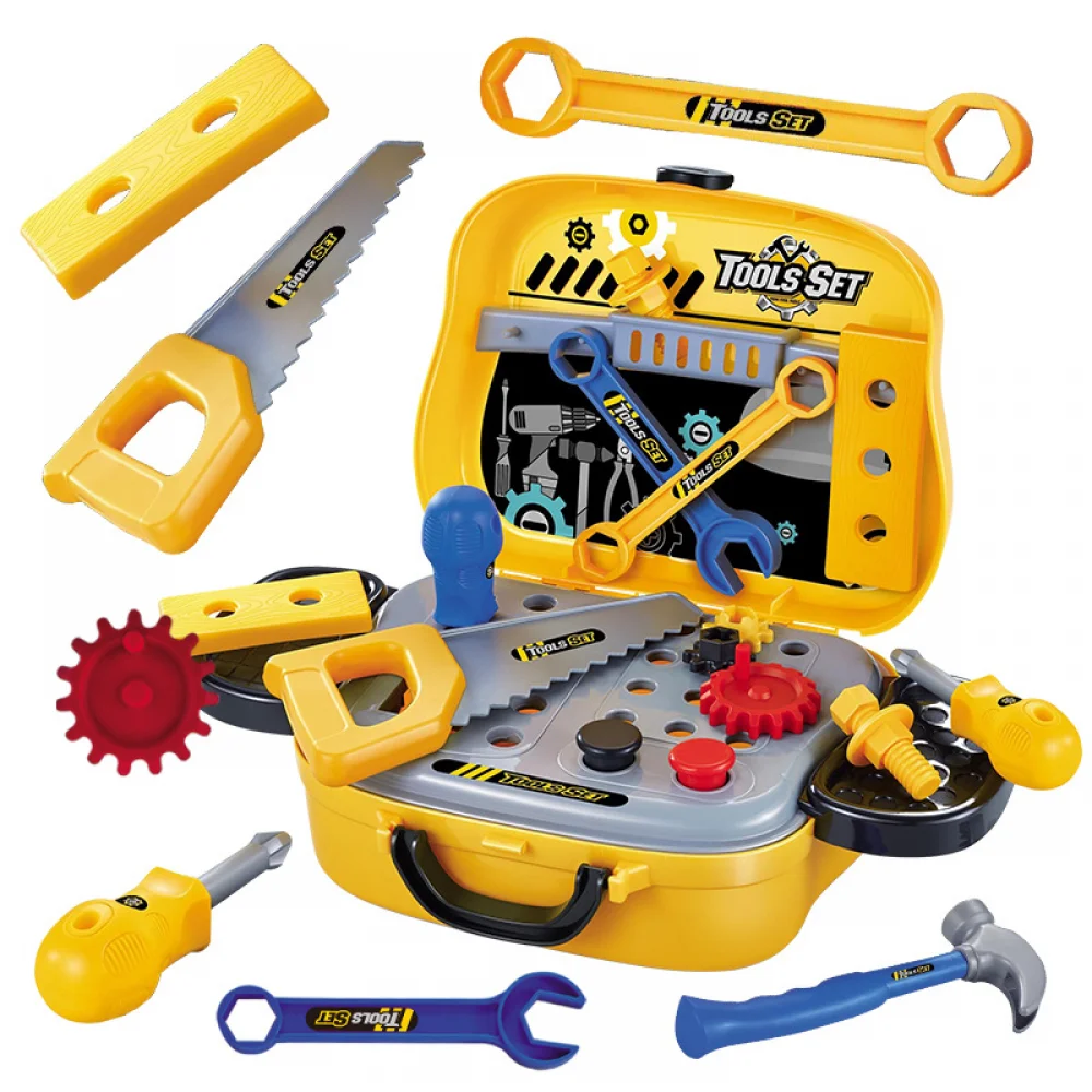 

Pretend Play Tool Toys Kids Toolbox Kit Hammer Drill Screw Engineering Educational Toys Repair Tools Puzzle Toys Gifts for Boy
