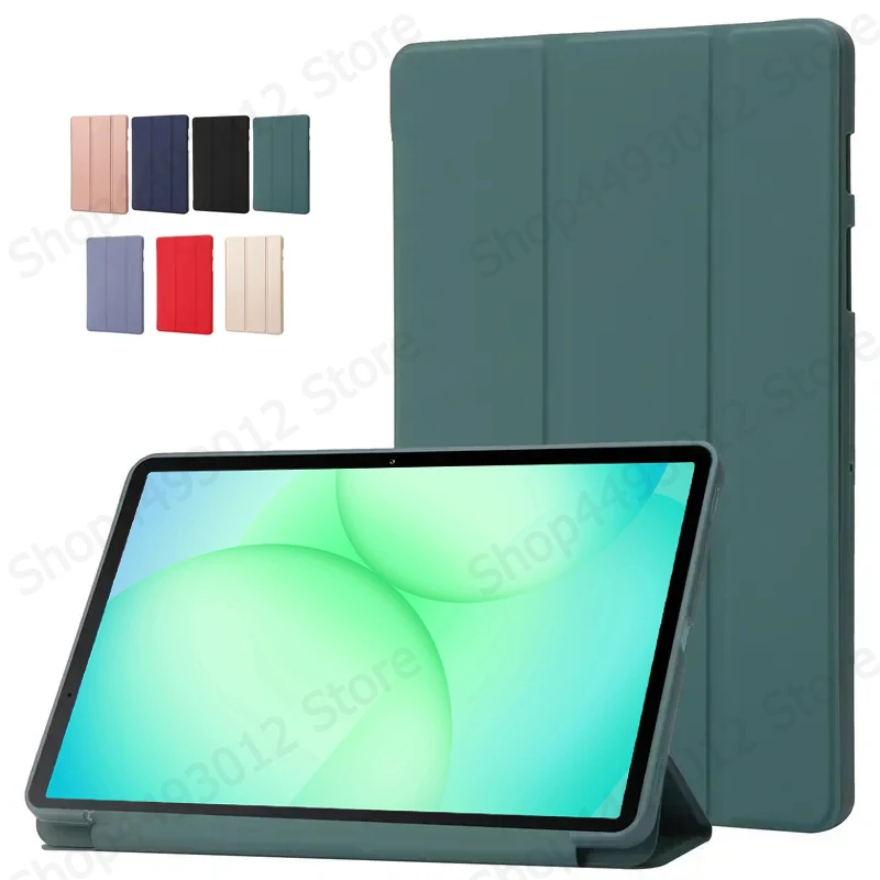 Premium PU Leather Tablet Case with Soft Silicone Back and Built-In Stand