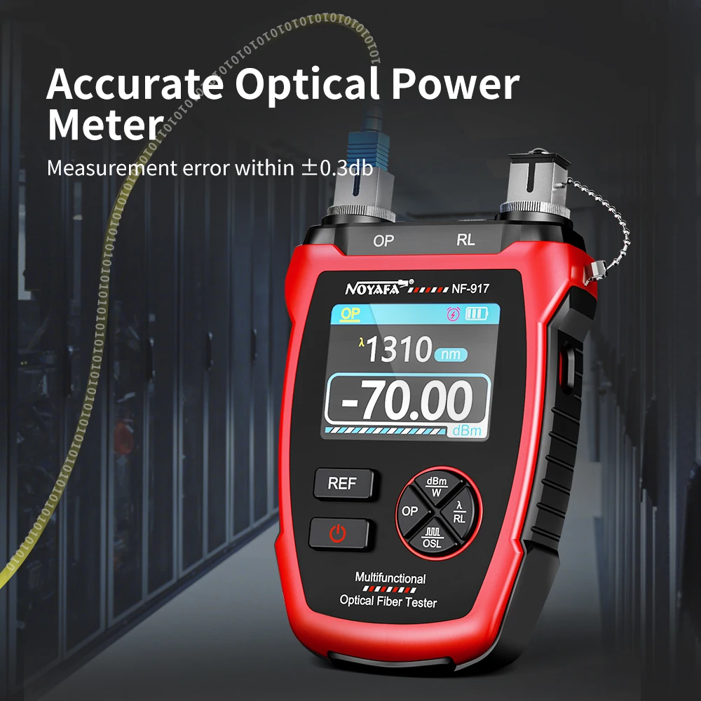NOYAFA Optical Power Meter Fiber Optic Tester VFL REF FC SC Visual Fault Locator Light Attenuation Measurement