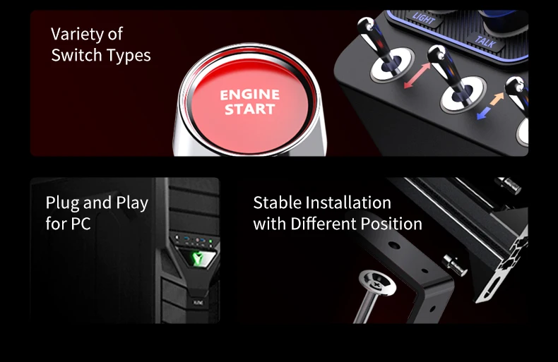 PXN CB1 Simulator Race Central Control Box Multifunctional Keys Control Box RGB