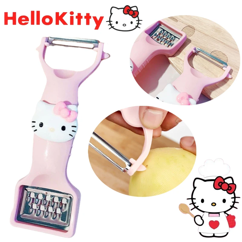 HelloKittyPeelerFruitVegetableHouseholdMultifunctionGraterJuliennePeelerKitchenTool