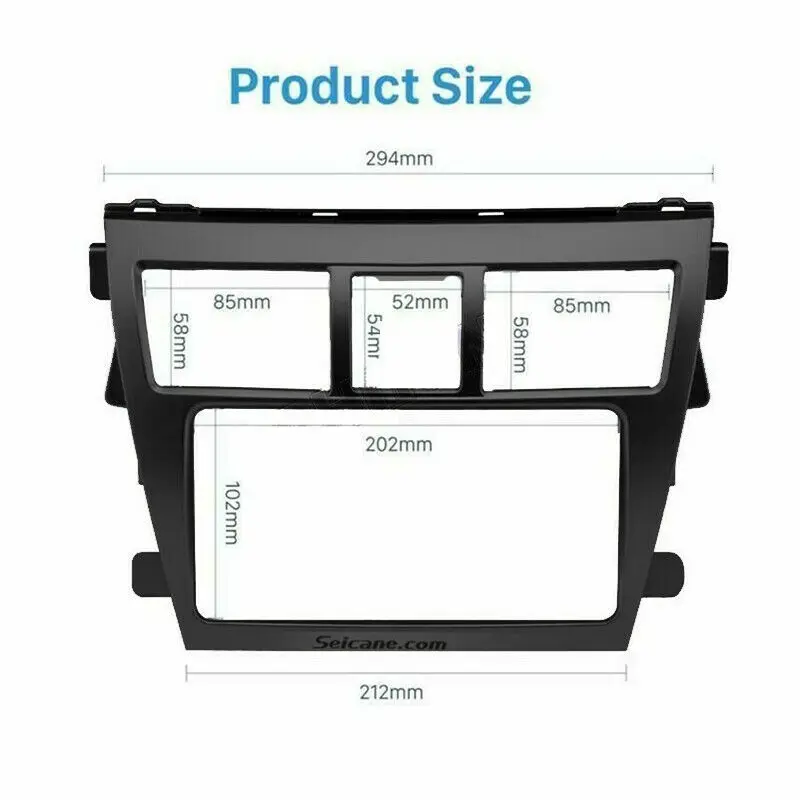 2 Din ȵ̵ MP5 Fascia Car DVD Frame Audio Fitting Adaptor Dash Trim Kits For 2009-2014 Toyota Vios Belta Yaris Seda