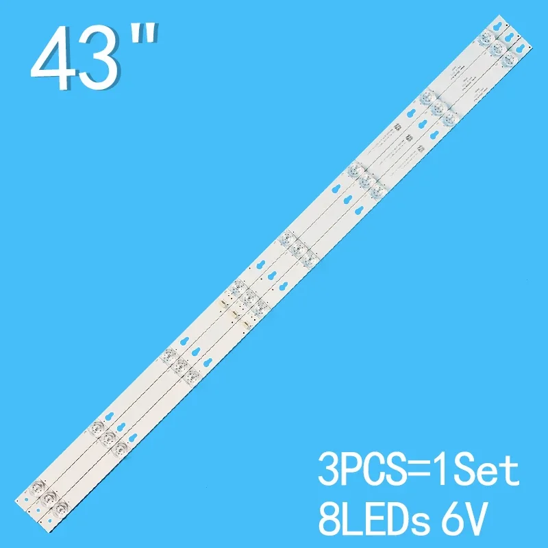 780mm 6V 8 Led TV backlight is suitable for TCL 43-inch DS-4C-LB4308-YM01. L43P1A L43P2 D43A81043D8600 43HR330M08 OEM43LB06-LED3 suitable for samsung28 inch lcd tv bn96 25298a hf280agh c1 cy hf390bgmv1v cy hf280agev3h ue28f4020 backlight bar