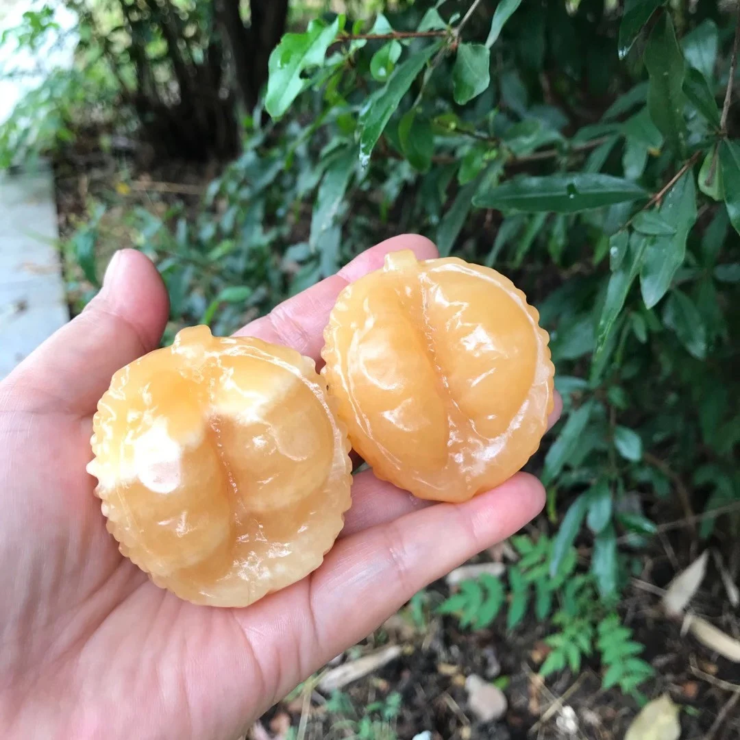 1 Pz Di Alta Qualità Naturale Giallo Calcite Cristallo Durian Intaglio Per La Decorazione Domestica O Come Regali Di Natale