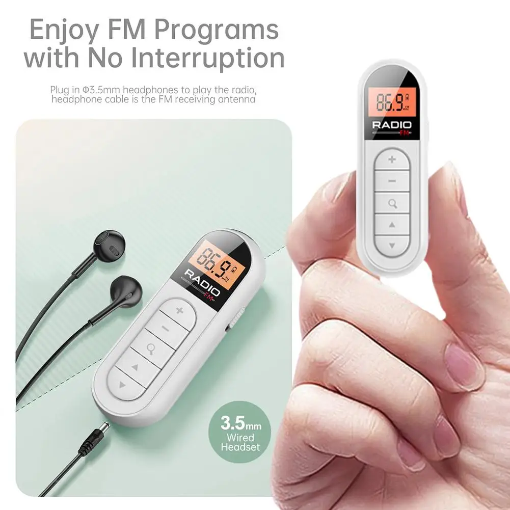New Personal Portable Pocket Fm Radio Rechargeable Transistor Walkman Radio With Best Reception Belt Clip For Hiking Walkin K8s9