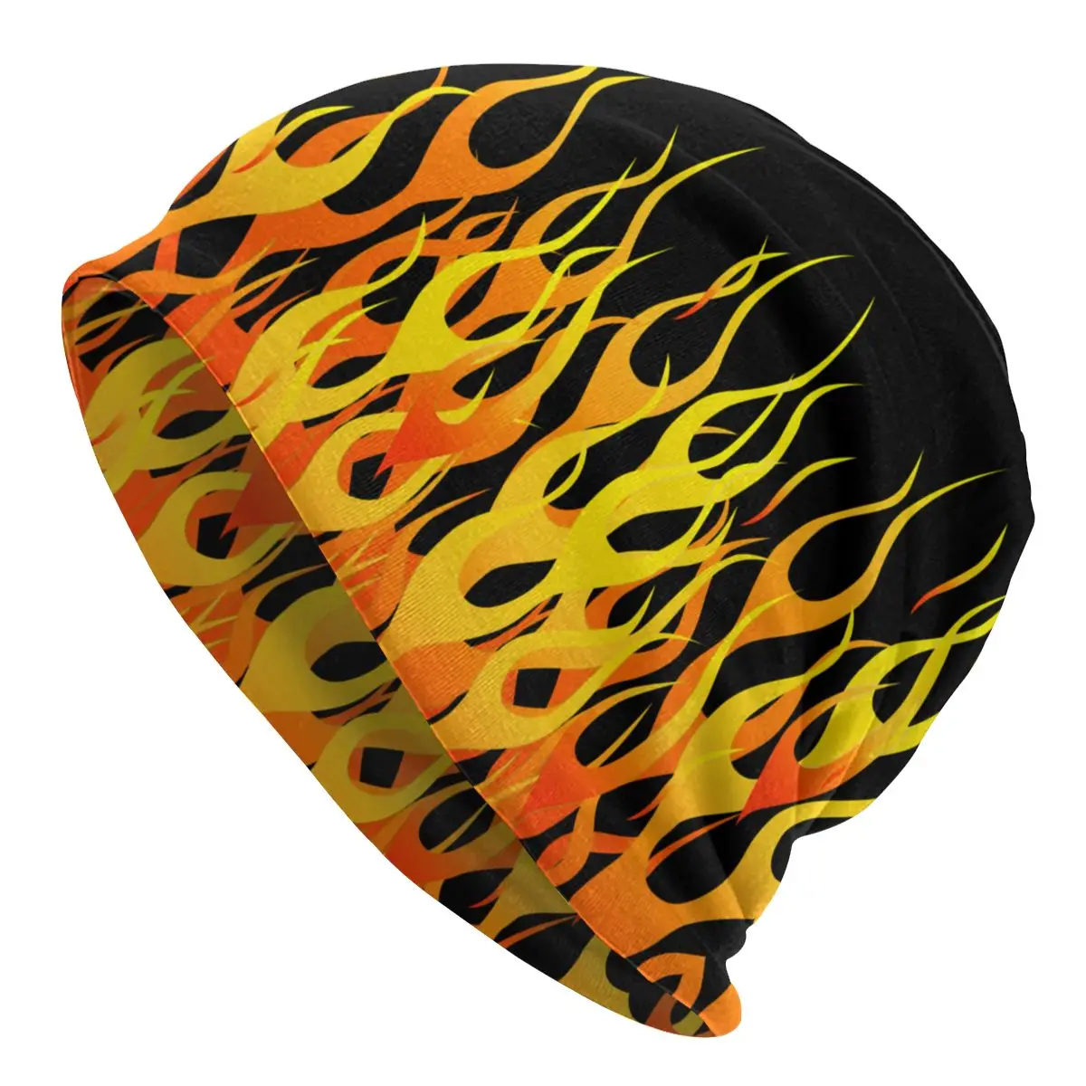 Racing Flames Cap Orange Flames Fire Fashion Unisex Outdoor Skullies