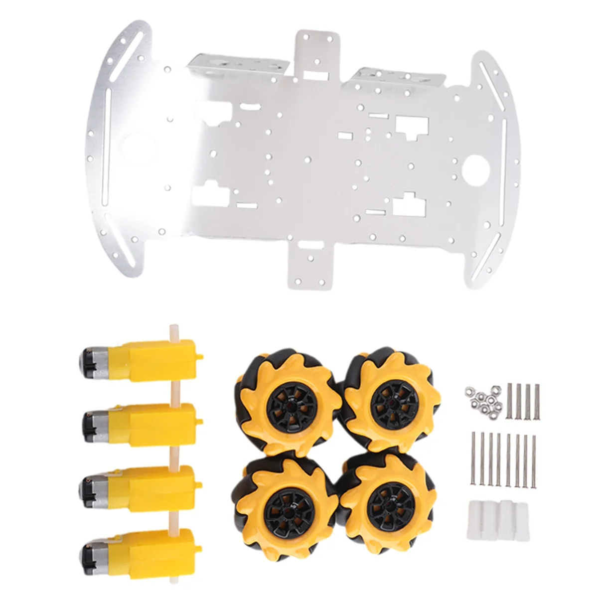 스마트 로봇 자동차 키트, 4 륜 스마트 메카넘 휠, 단일 레이어 알루미늄 합금 자동차 섀시, DIY 조립 키트