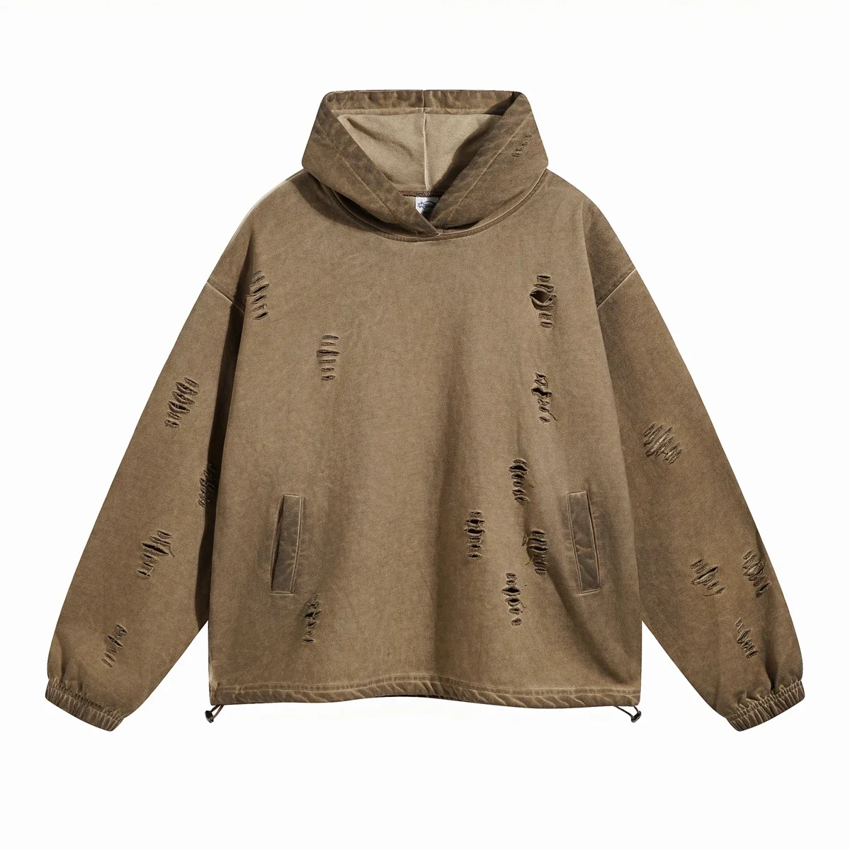 2024 Herbst/Winter neue Streetwear Krawatten gefärbte zerrissene Hoodies y2k Kapuze Hip Hop Herren Sweatshirt Winter Vintage gewaschenes Top für Frauen