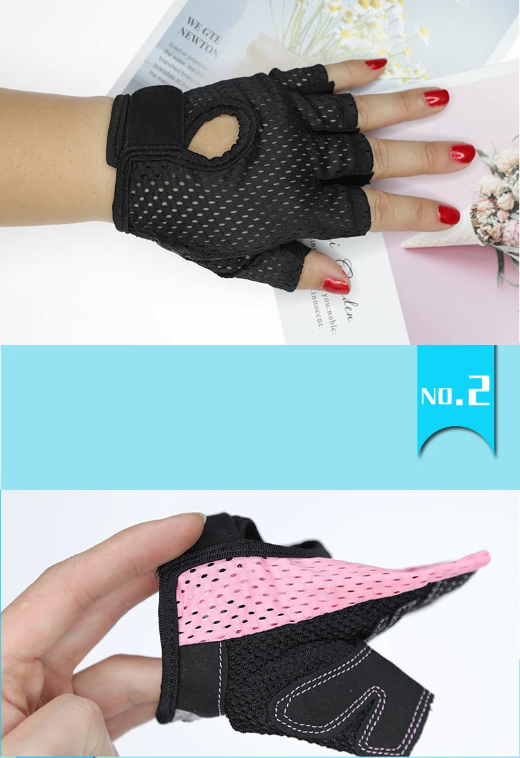 Description Picture 3 of itemCycling Fingerless Gloves for Women Men Fitness UV Protection Gym Barbell Breathable Mesh Anti-Slip Summer Fishing Bicycle