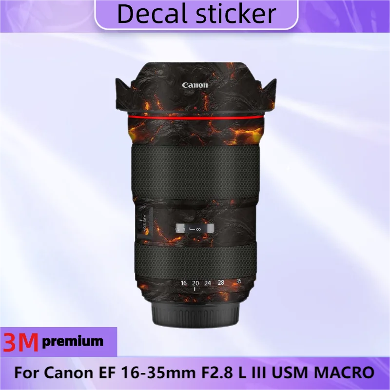 Per Canon Ef 16-35Mm F2.8 L Iii Usm Macro Camera Lens Sticker Protettivo Pelle Decalcomania Vinile Wrap Film Anti-Scratch Protector Coat
