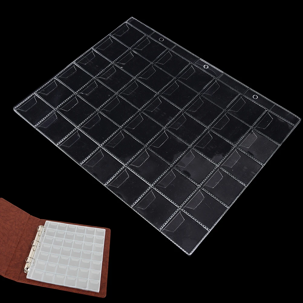 

1 Sheet 42 Pockets Album for Coins Collection Book PVC Coin Holders Collection Book Coins Protection Album