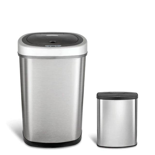 NINESTARS Half Moon Hands-Free Motion Sensor Trash Can -18.5