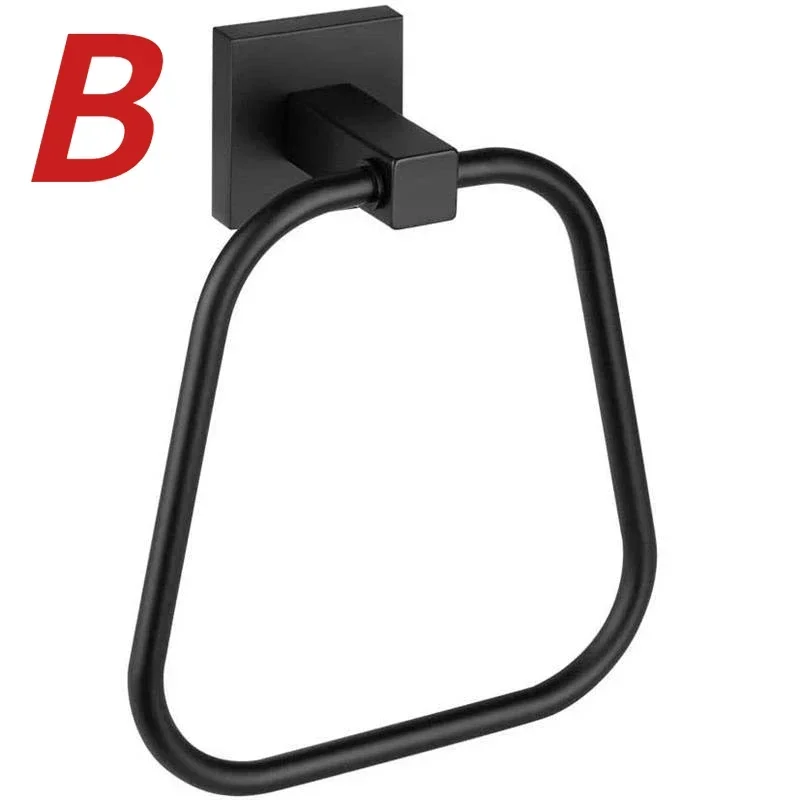 Description Picture 3 of itemMatte Black Suction Cup Towel Ring Stainless Steel Hand and Face Washcloth Holder Dish Towel Hanger for Shower and Bathroom Wall