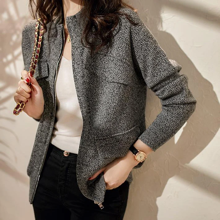 Women's Wool Knit  Jacket Spring And Autumn Thin  Jackets Women  Windbreaker Women Winter Casual Solid Oversized Cardigan autumn new knitted cardigan men v neck solid colour thin section jumper youth loose wool sweater big yards coat