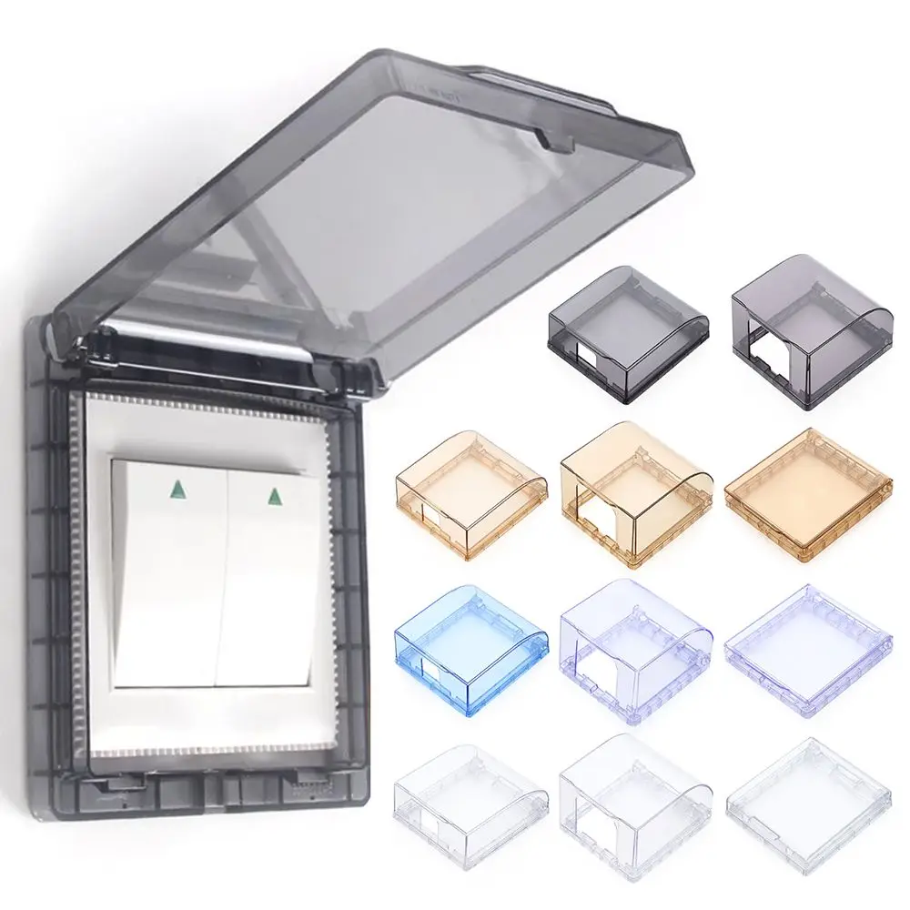 Outdoor Socket Box Baby Socket Cover 1 pcs 86 Type Self-Adhesive Wall Socket Waterproof Box Electric Plug Cover Wall Switch Protection Cover Socket Splash-Proof Box