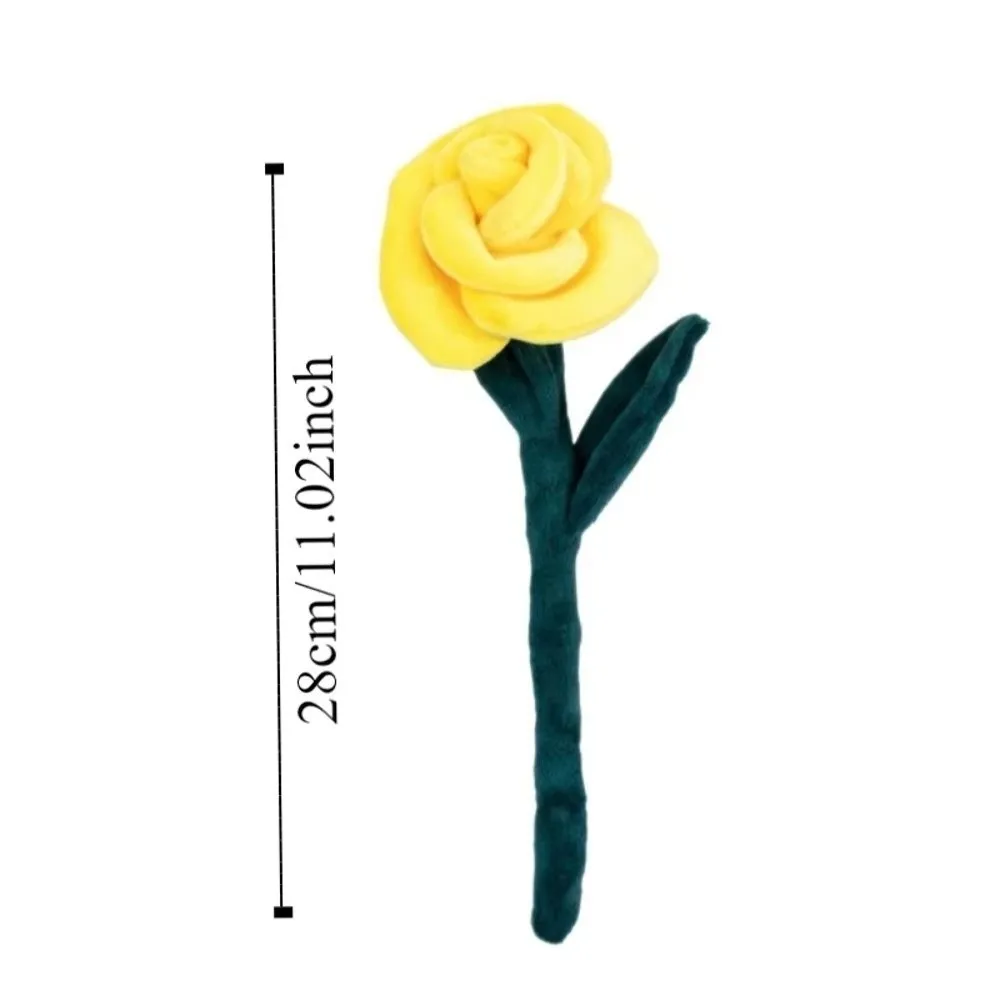 새로운 28CM 장미 질감의 부드러운 인공 꽃 화려한 싱글 부케 크리스마스 발렌타인데이 선물