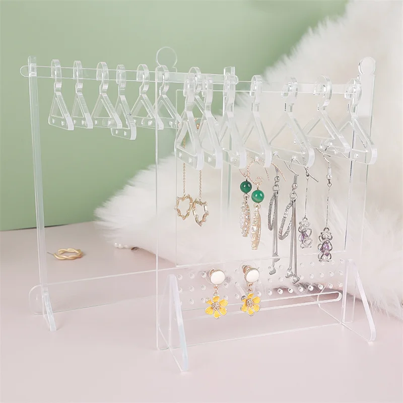 Coat Hanger Earrings Stand Organizer Hanger Shape Tabletop Jewelry Display Holder Earring Showing shelf Earrings Storage Gift