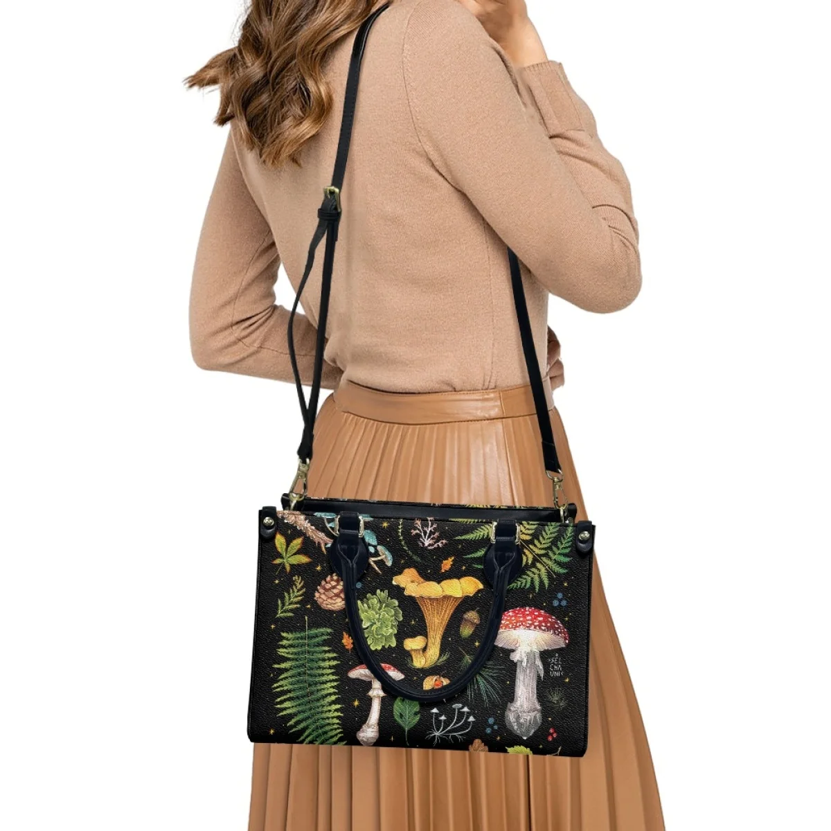 Mushroom Women Bags Luxury Leather Tote Bag for Youth Girls Female Casual Fashion Street Shoulder Bags Woman Bolsa Mujer 2024