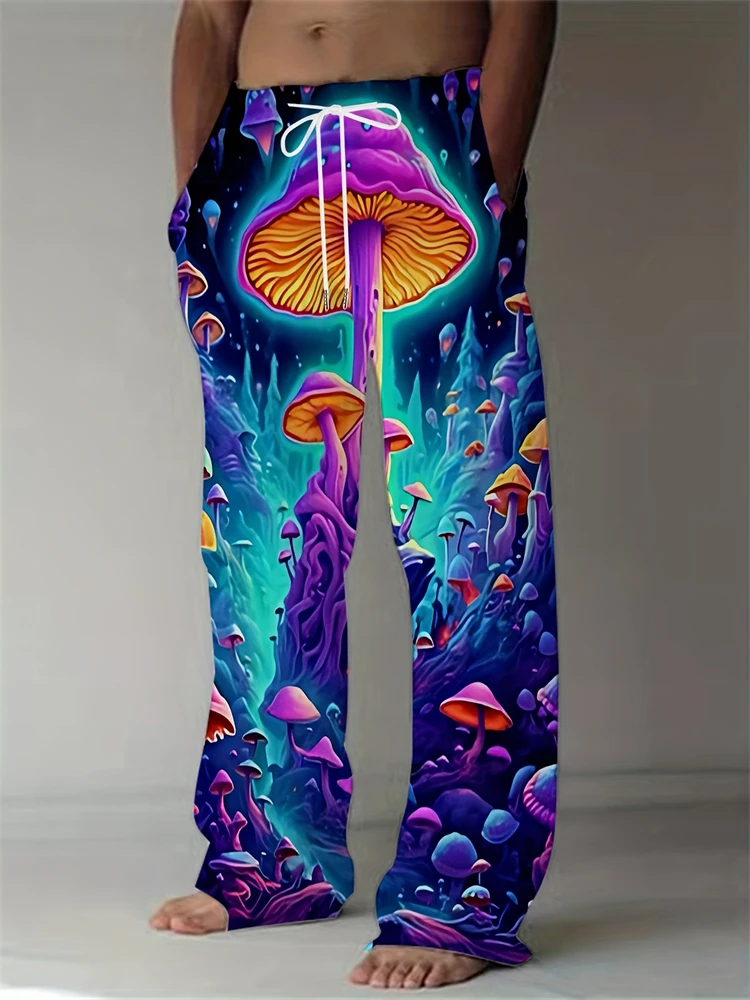 2025 جديد الربيع والصيف الرجال سراويل تقليدية الموضة فضفاضة تناسب الرباط تصميم بناطيل الشواطئ الرجال السراويل الرياضية كبيرة الحجم