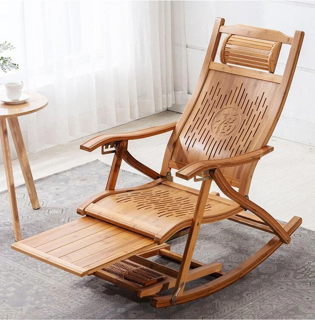 Chaise berçante pliante en bambou pour adultes, lit lounge, conception de  plancher en bois, fauteuil de méditation, balançoire moderne, meubles de  salon - AliExpress