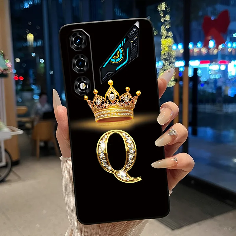 Newest Crown Letter Couple Phone Case - Soft Black Candy Shockproof Casing