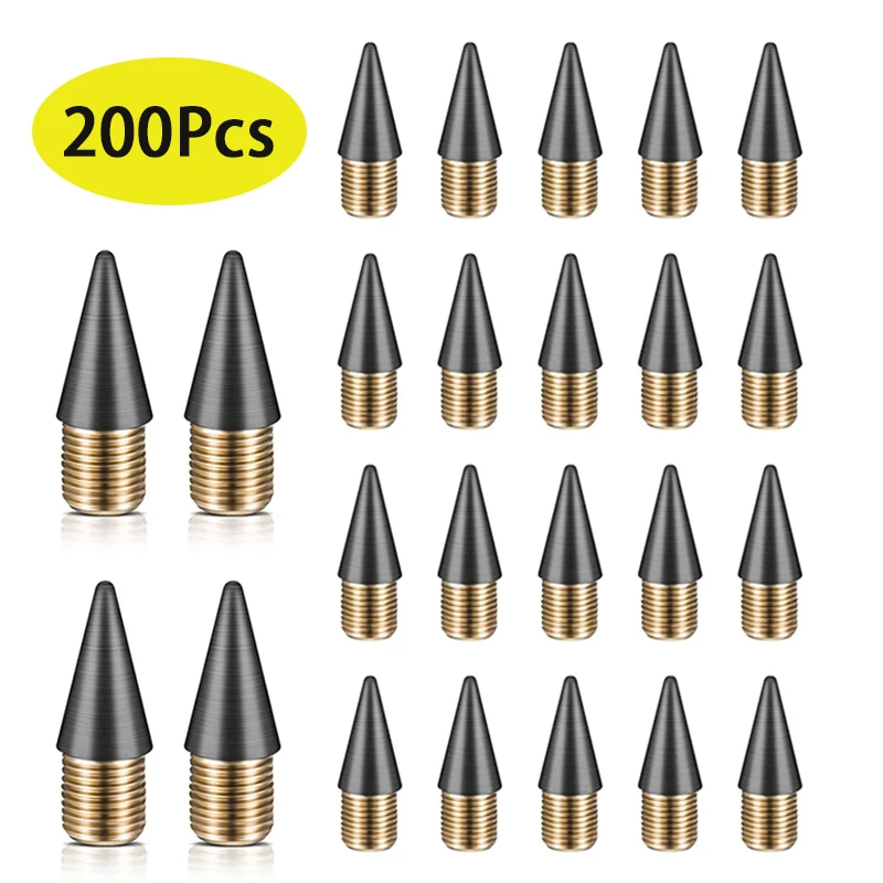 

200Pcs Pencil Replacement Nibs Everlasting Pencil Head Inkless Pencil Replacement Refills Forever Pen Tip Metal Pencil Head