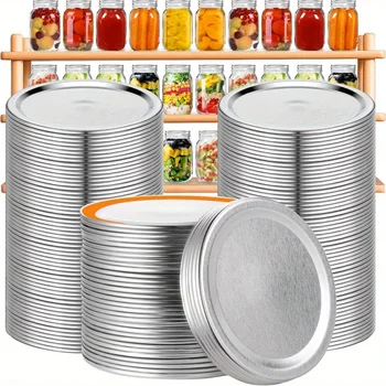150pcs Regular Mouth Canning Lids for Ball Mason Jars – Durable Seals for Small Mouth Jars, No Bent Tops, Lids Only 1