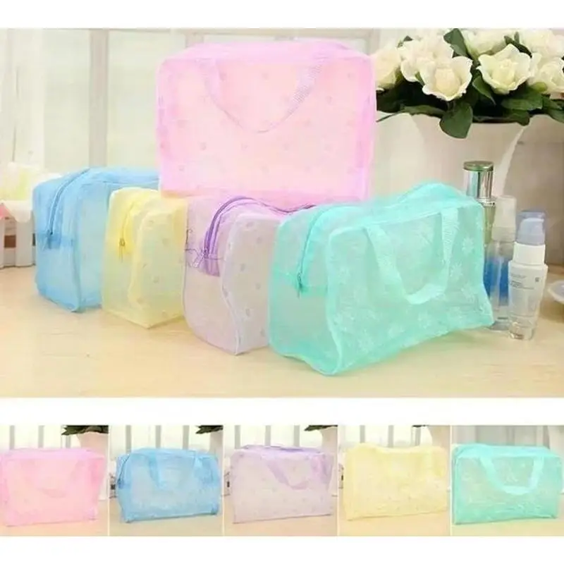 Easy To Carry Solid Color Fashion Travel Storage Bag For Cosmetics Makeup Travel Suitable Household Clothe Storage Bag Supplies